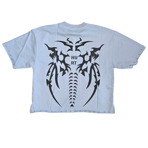 BKYS HURT CROPPED T-SHIRT ICE BLUE