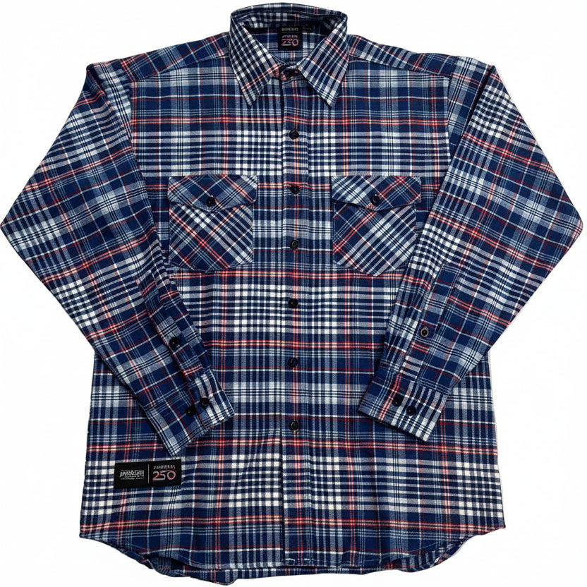 America250 Men's Long Sleeve Classic Midweight Flannel Shirt